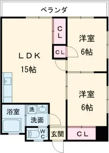 サンビレッジシンエイ【1階】の間取り