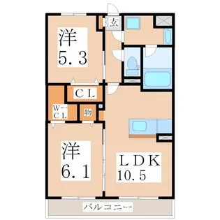 鹿児島県薩摩川内市矢倉町【マンション】の間取り