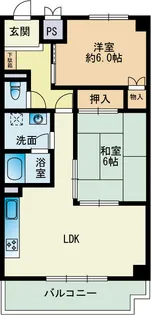 レポーゼ西新【2階】の間取り