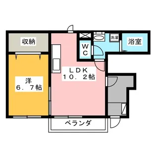 メゾンソレイユB【1階】の間取り