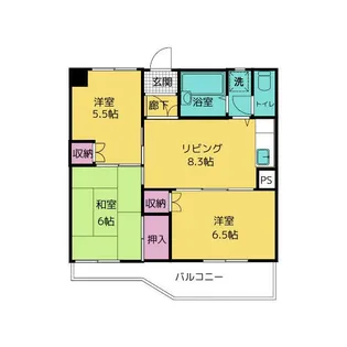 ピアチェーヴォレ【6階】の間取り