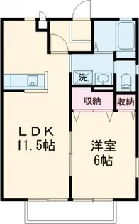 ハイツブルーメII【1階】の間取り