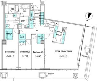 二番町テラス【12階】の間取り