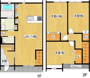 福島県郡山市久留米2【一戸建】の間取り
