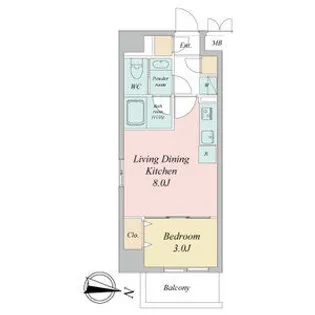 愛知県名古屋市中村区名駅南4【マンション】の間取り