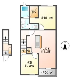 ベルメゾン 弐番館【2階】の間取り