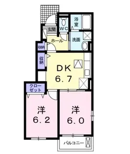 フィオーレ・タチバナA【1階】の間取り