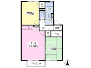 岩手県盛岡市三本柳9地割【アパート】の間取り