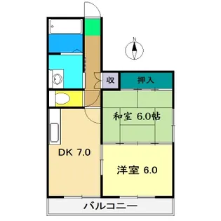 2DKの間取り画像