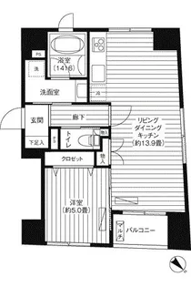 クロスフォー築地【3階】の間取り