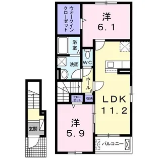 ブライトアンジュ・クロシェット【2階】の間取り
