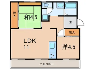 大久保東第一住宅8号棟【3階】の間取り
