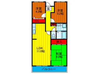 クレセントOSII【4階】の間取り