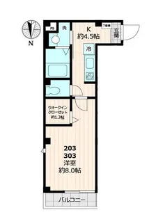 東京都中野区東中野4【マンション】の間取り