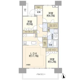 HARUMI FLAG SUN VILLAGE E棟(0005302)【4階】の間取り