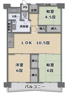 泉北若松台AB住宅 1号棟【2階】の間取り