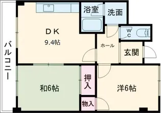 サンシャイン西大寺【4階】の間取り