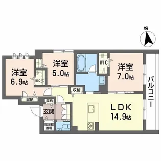 ポルターナI【2階】の間取り