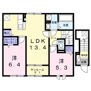 アルモニーD・E【2階】の間取り