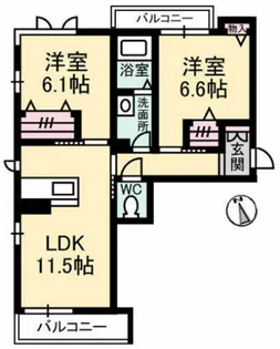 ベレオ西原【3階】の間取り