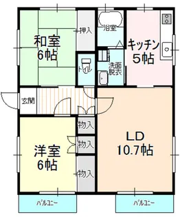 レイクハイツ【2階】の間取り