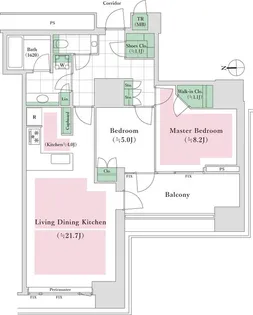 東京都港区三田1【マンション】の間取り