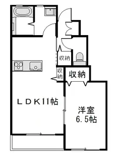アルファ・陵南【1階】の間取り