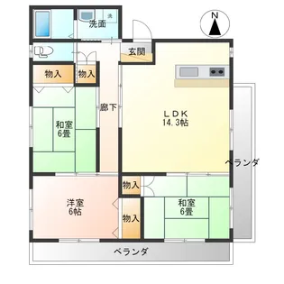 レ・アール城南【3階】の間取り