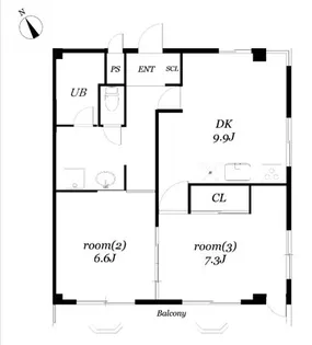 第一キャラット河俣【3階】の間取り