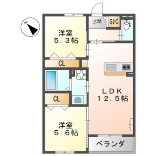 ORUTE東野【3階】の間取り