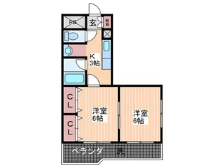 第3メゾン庚午【8階】の間取り