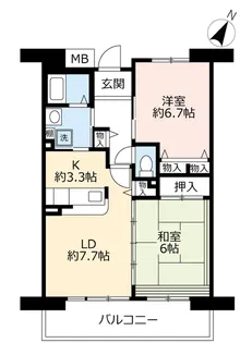 URアルビス緑丘【1階】の間取り