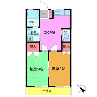 フジコーポII【1階】の間取り