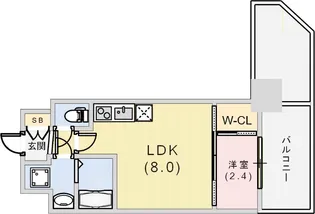 セレニテ元町アリエ【2階】の間取り