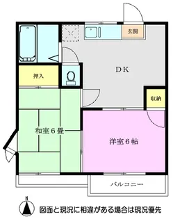 フラワーハイツB棟【2階】の間取り