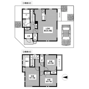 ヒルズ練馬高野台 H棟【1階】の間取り