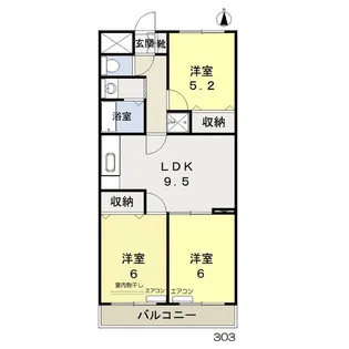 サニーコスモ【3階】の間取り