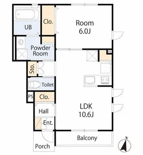 サウスサンド【1階】の間取り