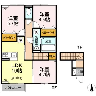 ピソ マロニエ C【2階】の間取り