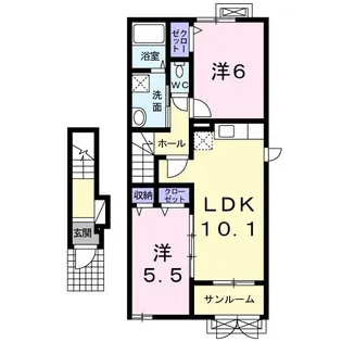 パインボーム・パディA【2階】の間取り