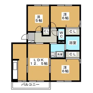 グランディールMOMOSE B【3階】の間取り