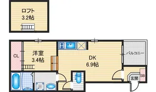 ハーモニーテラス下米野町II【1階】の間取り