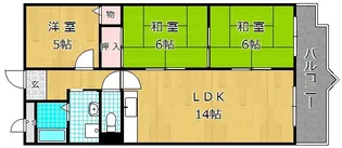 ソシアハイツOKUDA【1階】の間取り