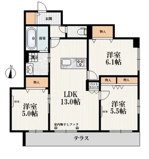 PALM SPRINGS 光が丘【1階】の間取り