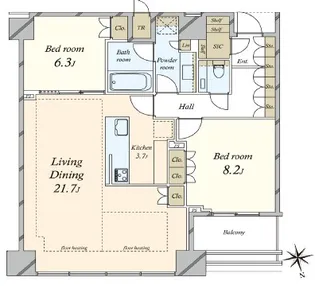 白金ザ スカイ【41階】の間取り