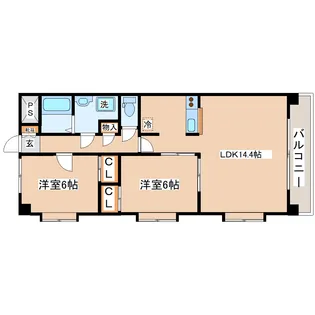アマンヴィラス宮千代【2階】の間取り