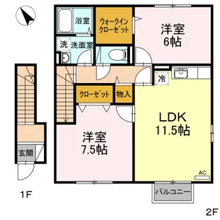 ルミエールA【2階】の間取り