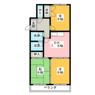 シェマリー香南【2階】の間取り