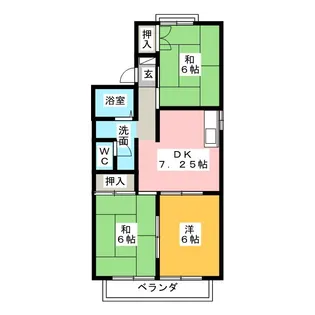スカイハイツ中切【1階】の間取り