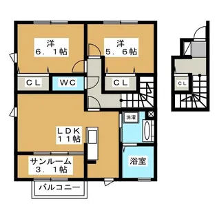 フォレステージ イーストB【2階】の間取り